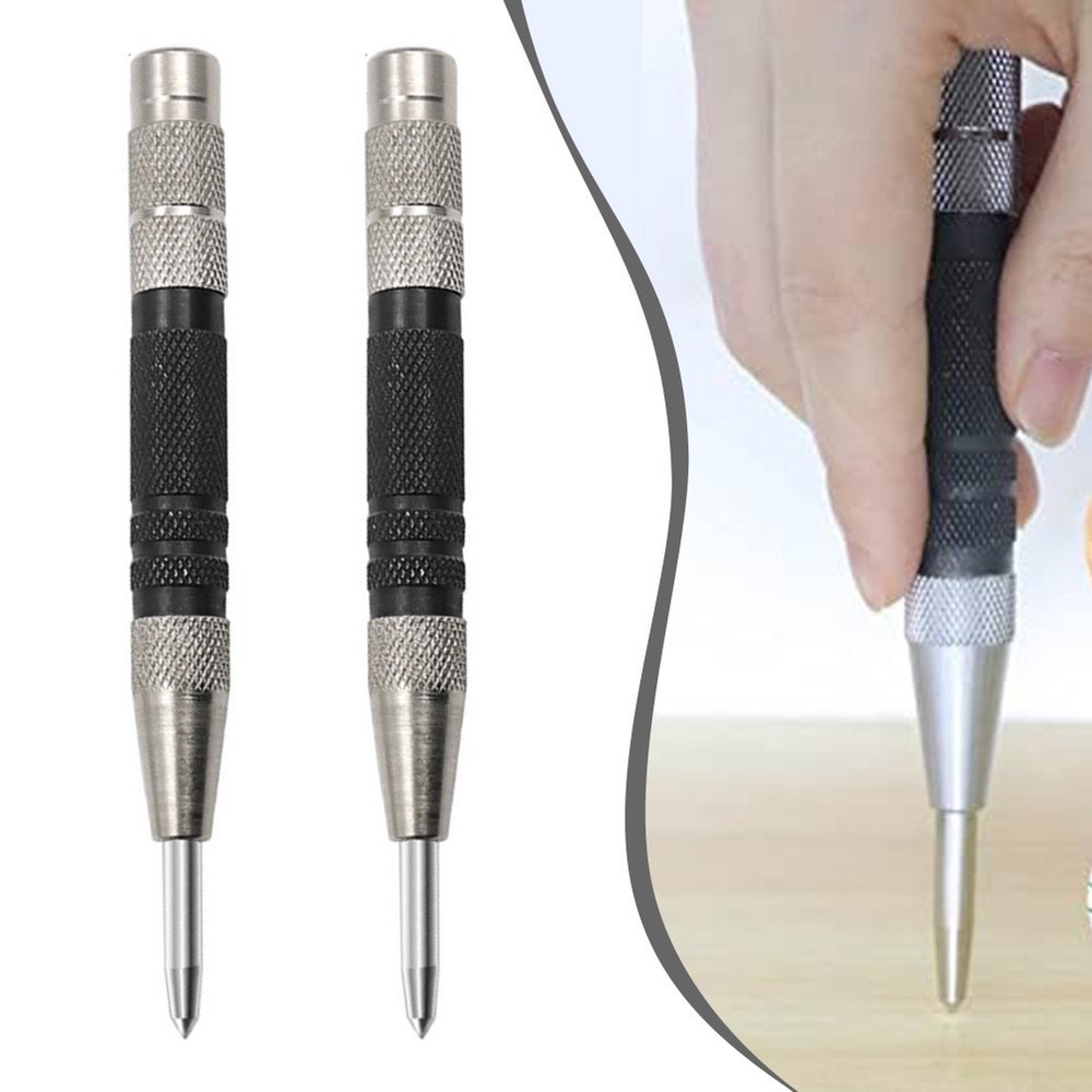 2PCS Adjustable Automatic Center Punch Tool for PRECISION Marking For Wood And