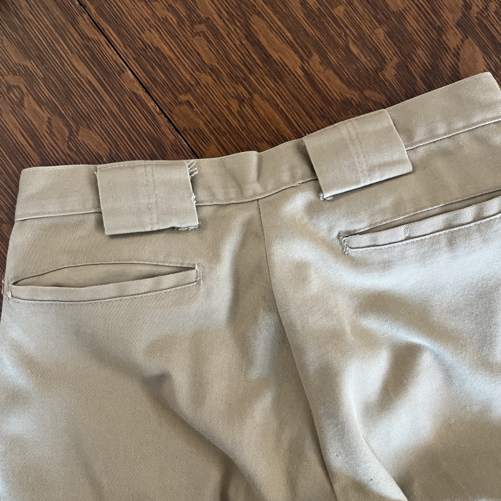 Vintage 70s Mens Bell Bottom Flare Pants Tan Cotton Waist 30 Inseam 31 Wright