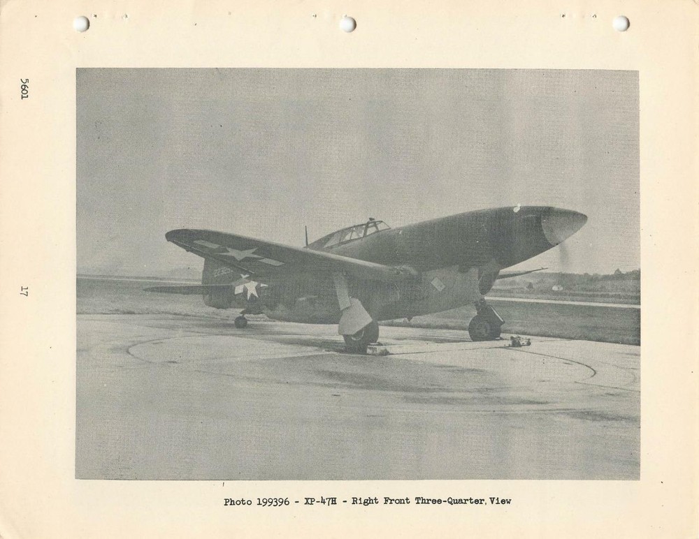 1947 AAF REPUBLIC XP-47H THUNDERBOLT DEVELOPMENT, PROCUREMENT,ACCEPTANCE-CD