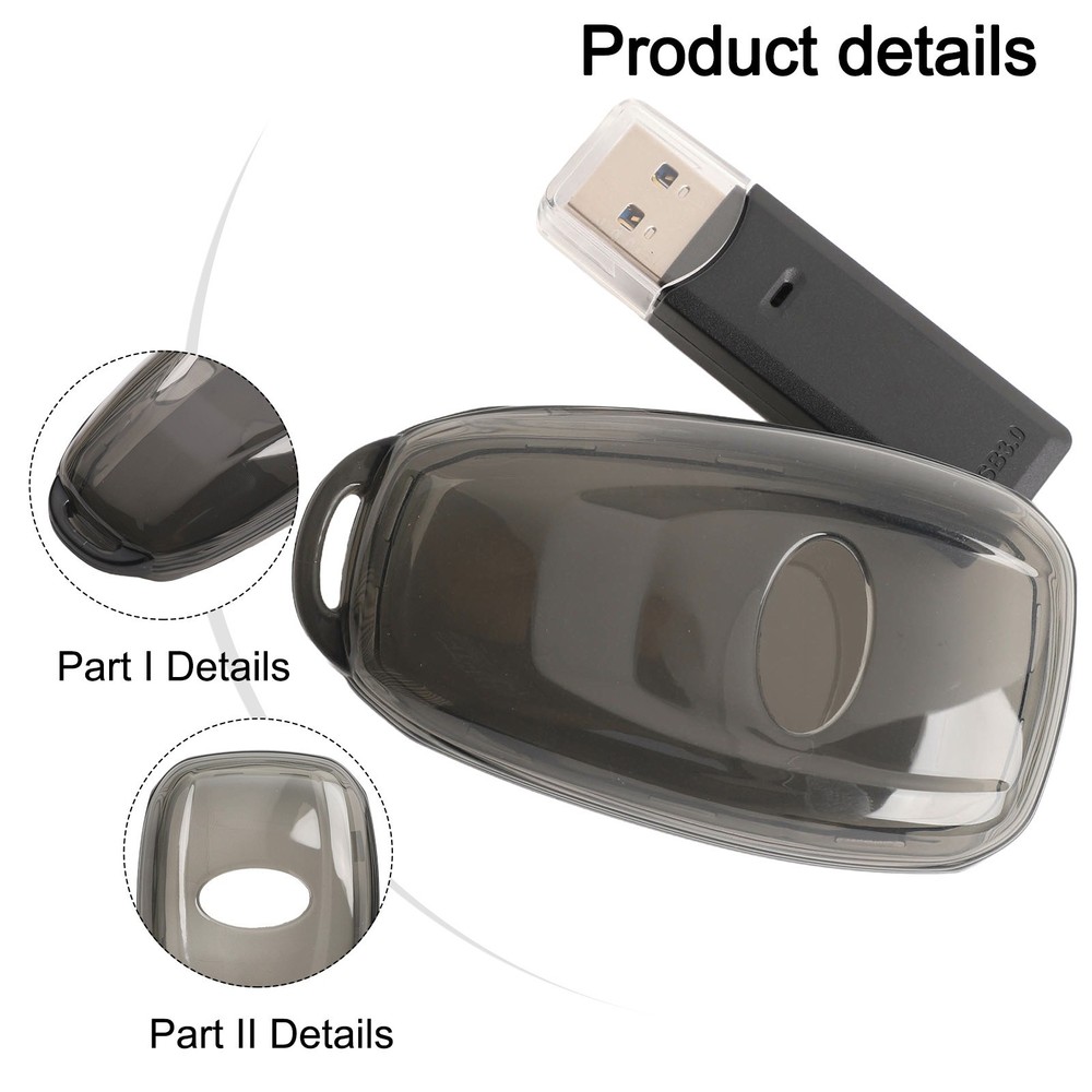 Transparent Black Key Case for Forester 20152024 with Push Button Start