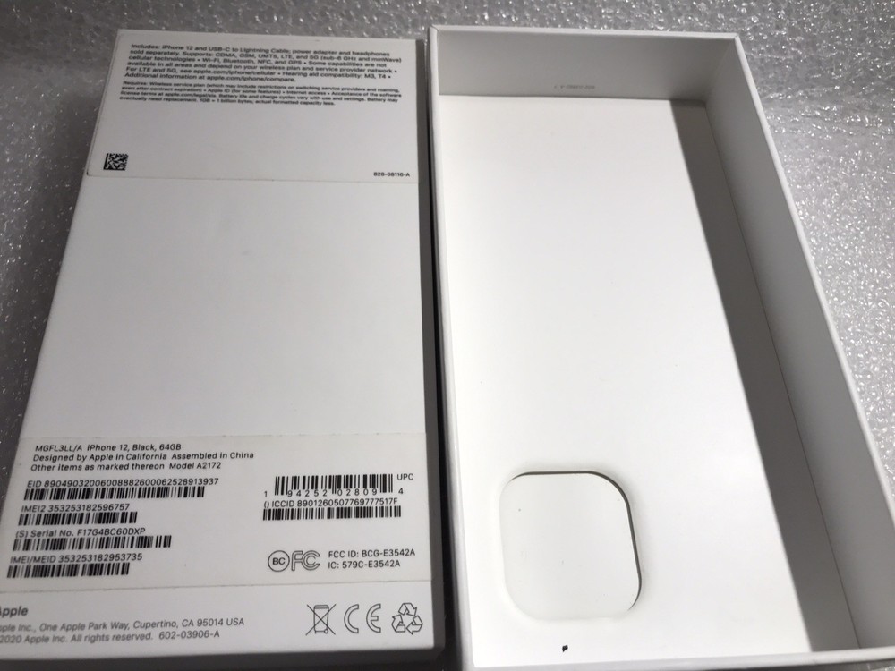 2 Empty Apple iPhone 12 Boxes 64GB Black - 1 iPhone 3 empty box EUC