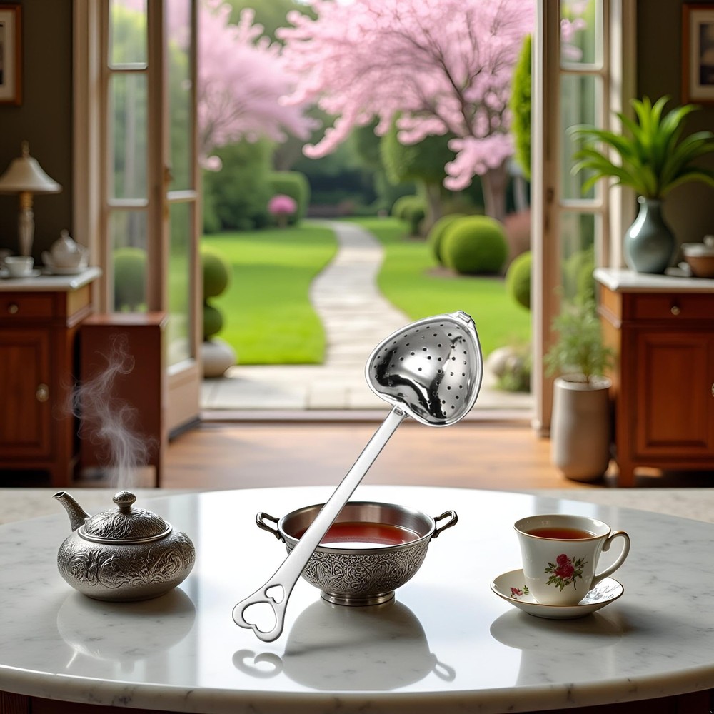 Silver Heart Shaped Tea Strainer with Handle,Tea Strainers Standard,