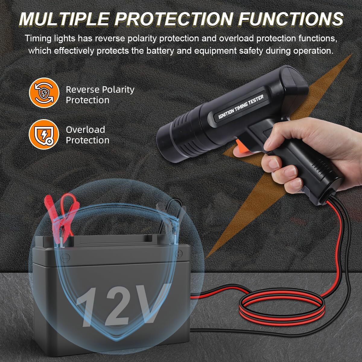Automotive Timing Light 12V Inductive Ignition Timing Gun Adjust Engine Timing