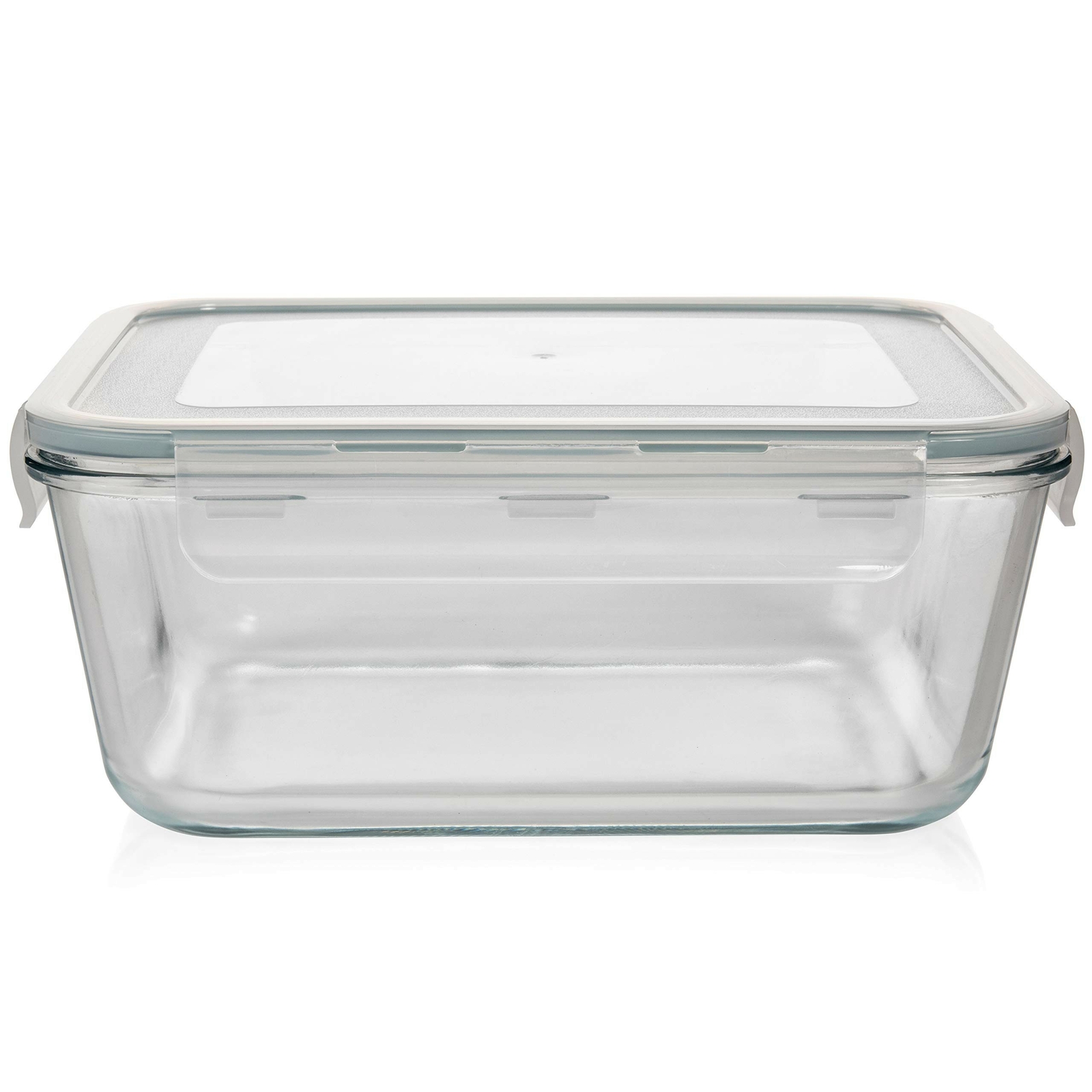 14 Cup/ 112 oz LARGE Glass Food Storage Container with Locking Lid. Ideal for...