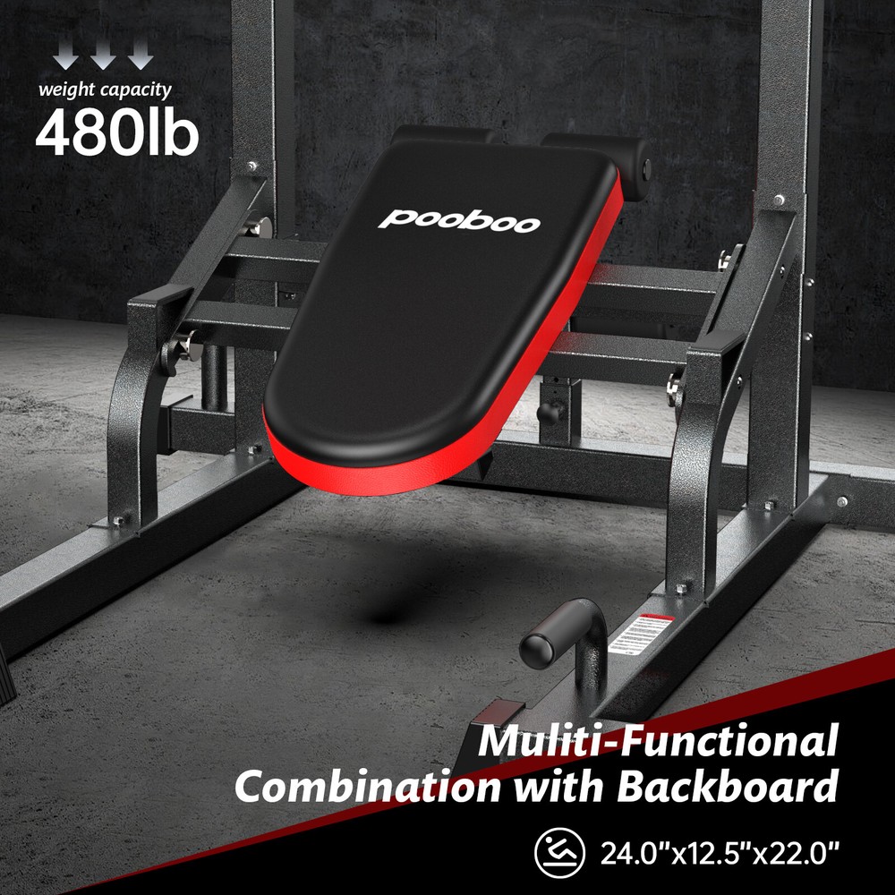 Multifunction Power Tower Dip Station Pull up Bar Power Rack with Incline Bench