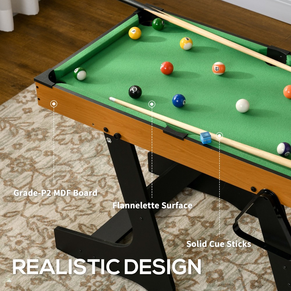 38" Billiards Table Foldable Tabletop Pool Game Table Set for Adults and Teens