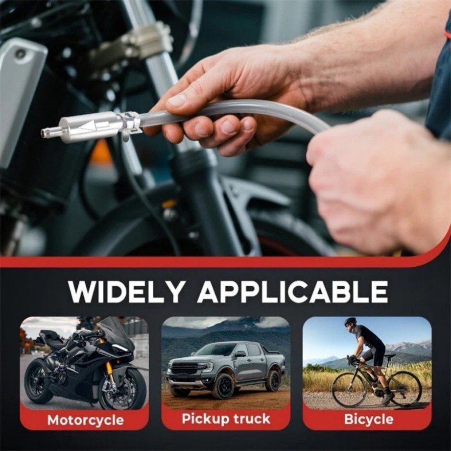 Clutch Brake Bleeder Hose One Way Valve Tube Bleeding Tool Kit Motorcycle Car/+