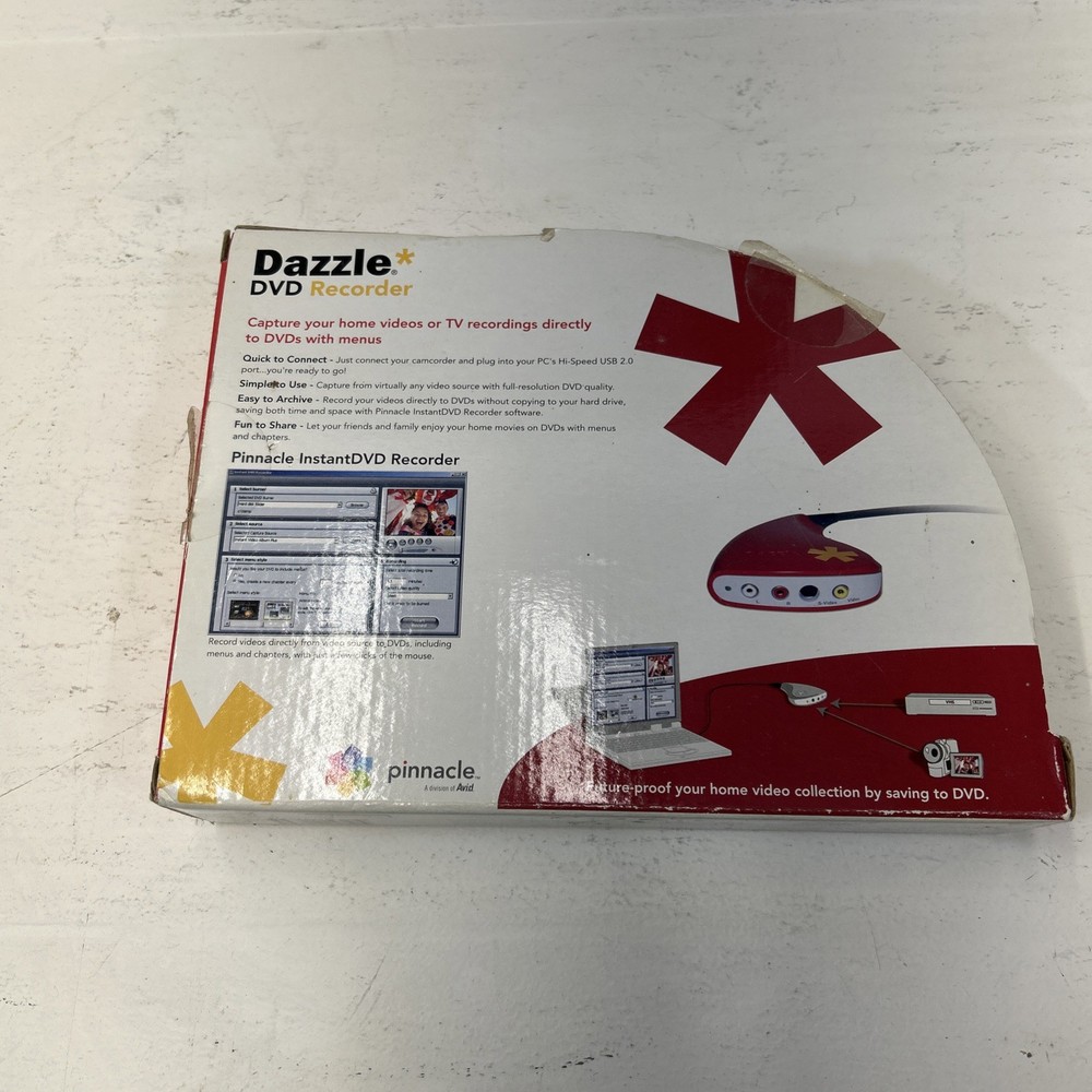 Pinnacle Dazzle DVD Recorder Video Capture Device PC USB