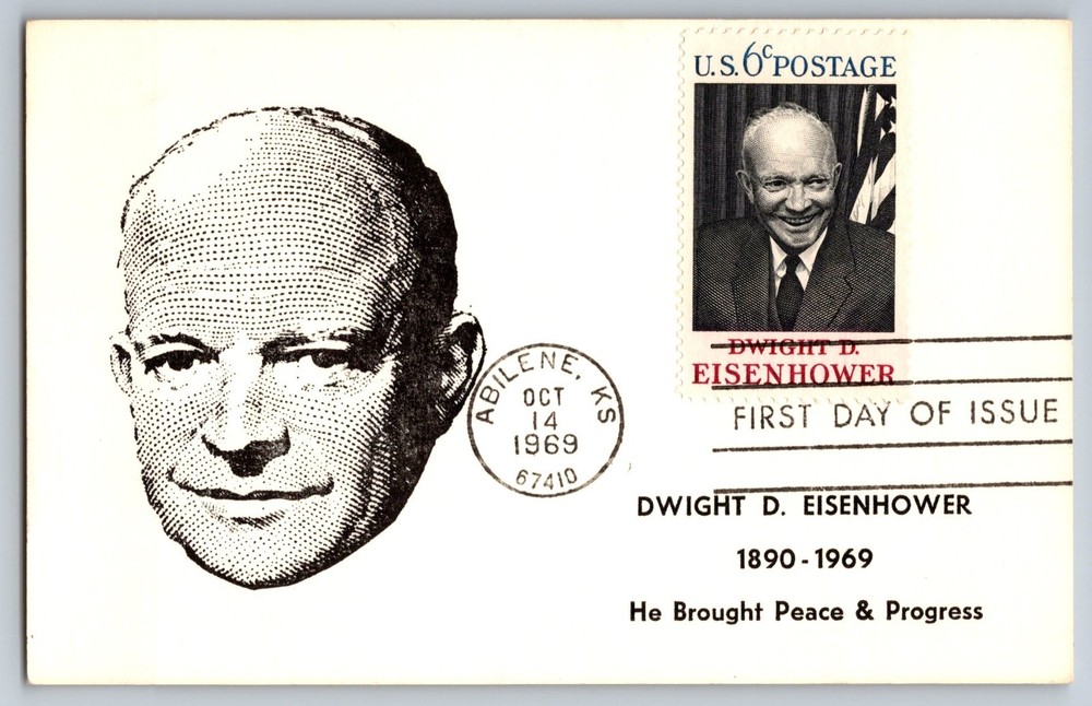 #1383 Dwight Eisenhower FDC Maxi Card
