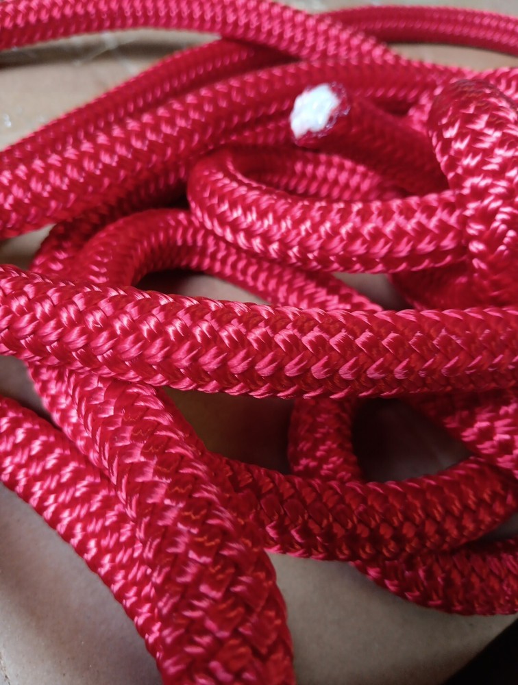 9/16 x 100 ft. Double Braid-Yacht Braid Polyester Rope. Red
