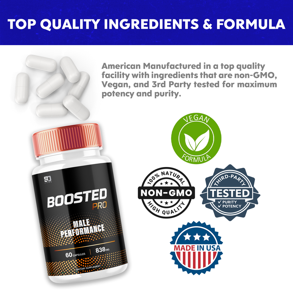(2 Pack) Boosted Pro Male Performance Capsules, Boosted Pro Men (120 Capsules)