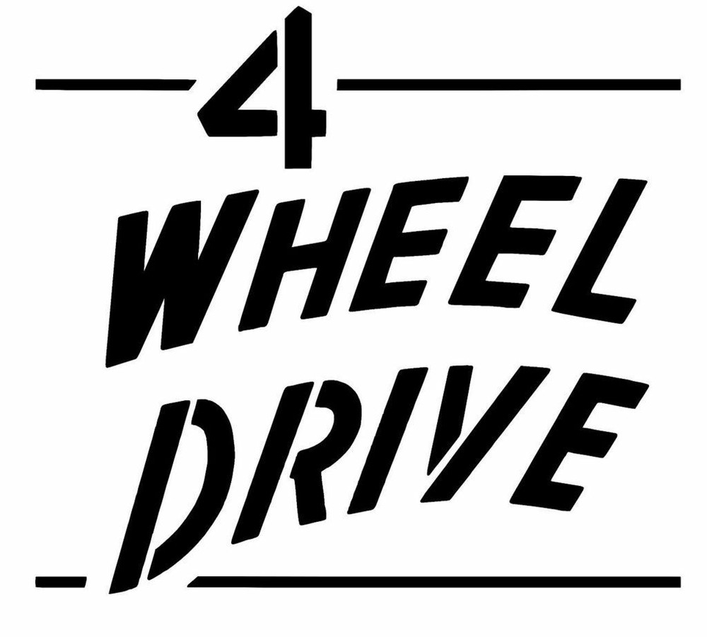 2X 4 WHEEL DRIVE DECAL TAILGATE BLACK