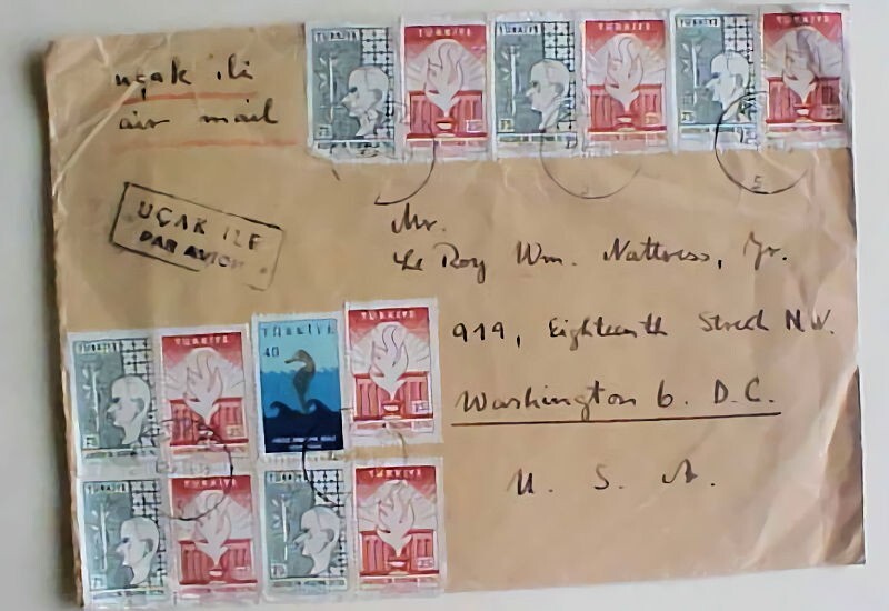 TURKEY 16 STAMPS TO US