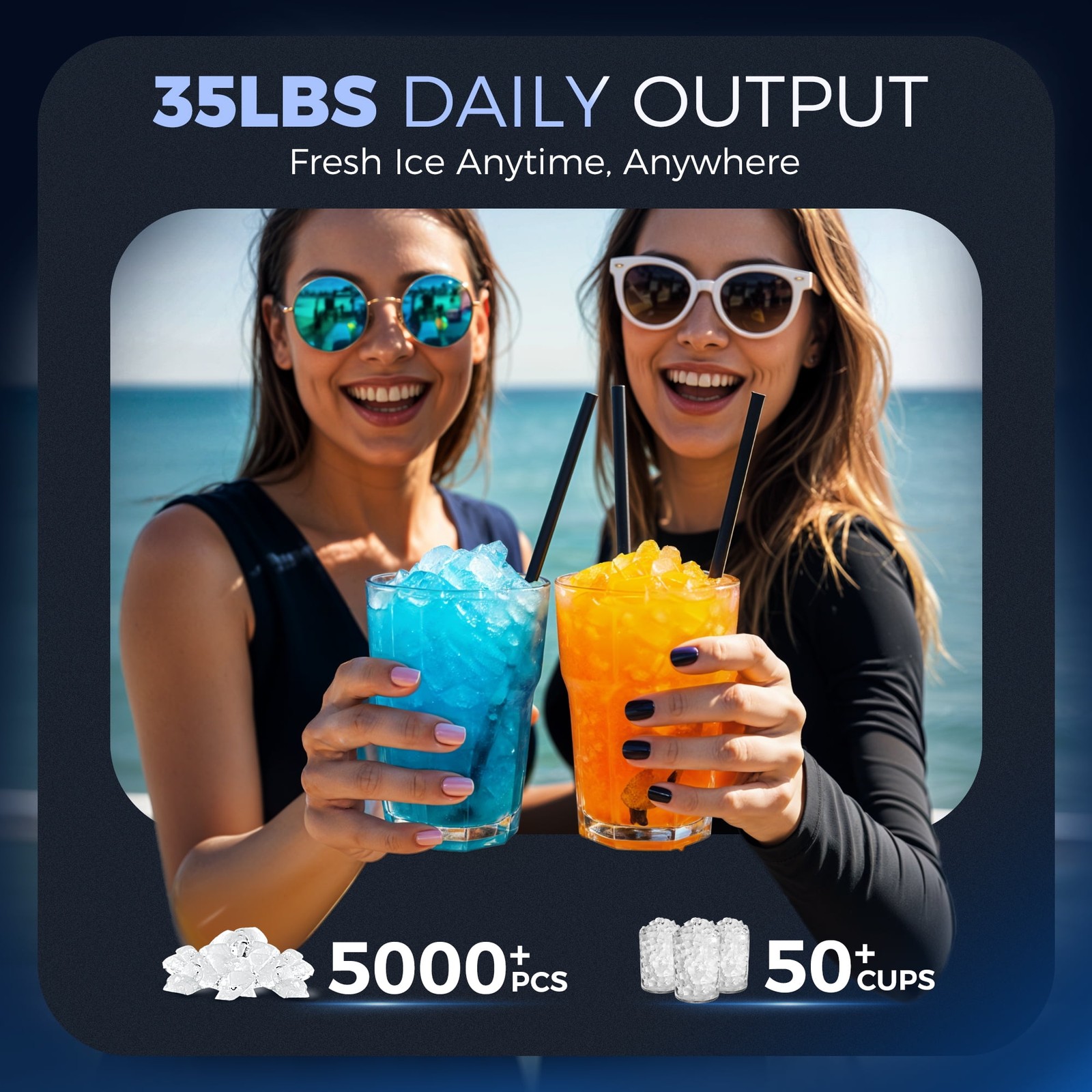 Nugget Ice Maker Countertops,35.9lb Per Day Portable Pebble Crushed ice machine