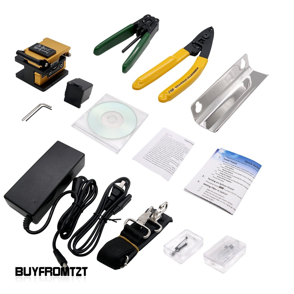 Fiber Optic Splicing Machine FTTH Fusion Splicer Kit Automatic Fiber Cleaver