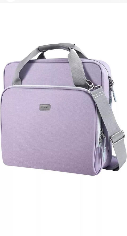 3" D-Ring Binder & Strap 700 Sheet Capacity  Multi-Pockets 13" MacBook Purple