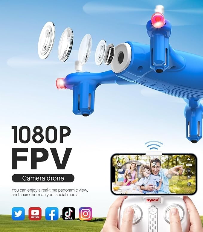 SYMA X400 4 Ch Remote Control Mini Drone, Blue/White