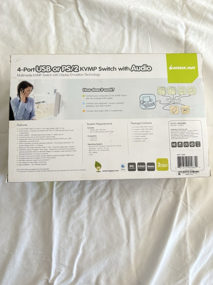 IOGEAR GCS1804 MiniView KVMP Switch Multimedia