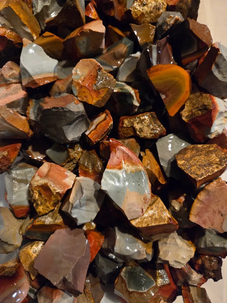 Polychrome Jasper 1 lb Rough Rocks For Tumbling