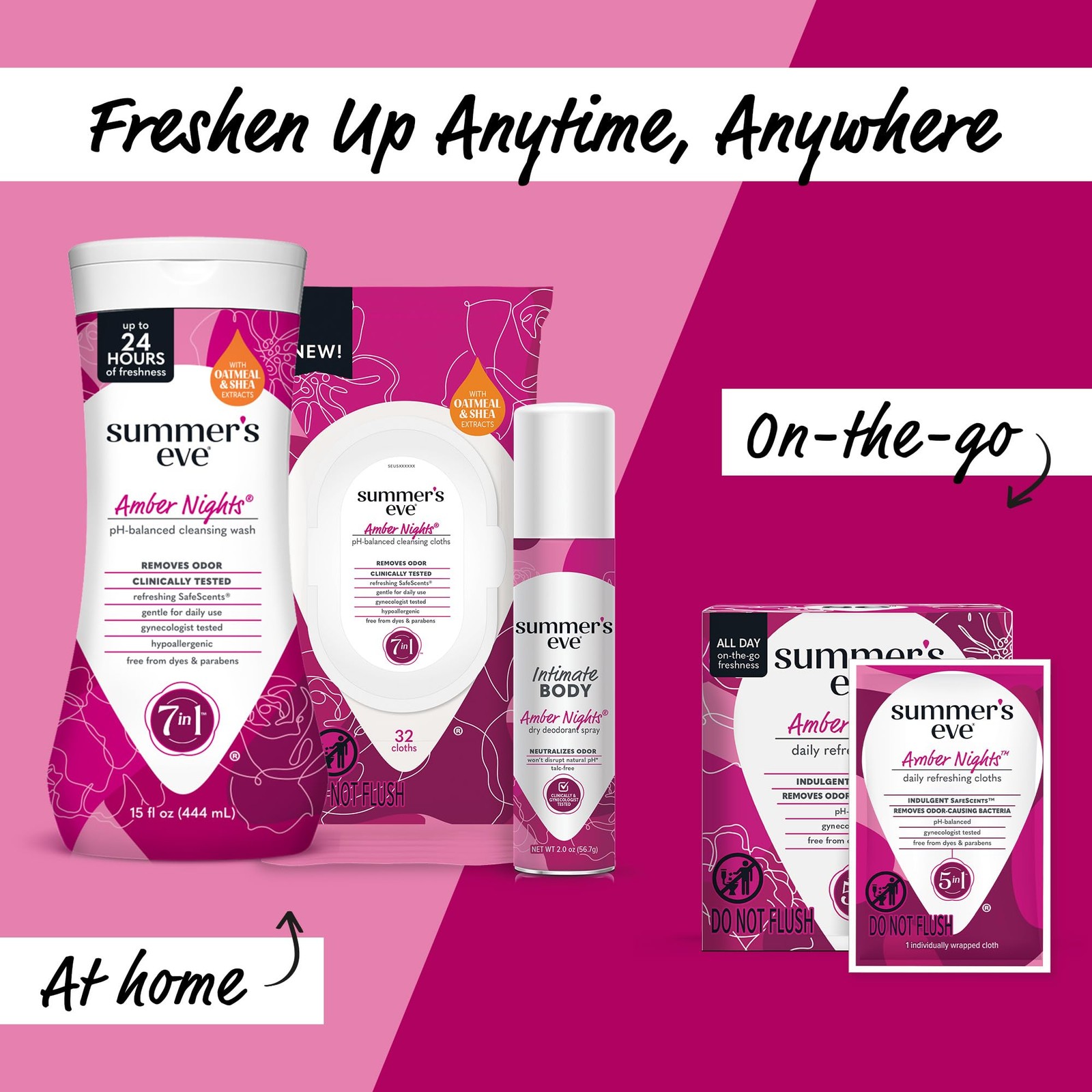 Summers Eve Amber Nights Feminine Wipes, with Gentle pH-Balanced Formula