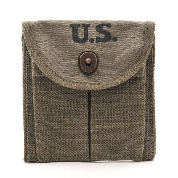 USGI WW2 .30 M1 CARBINE SLING, OILER, & BUTTSTOCK POUCH OD Green Dated 1944