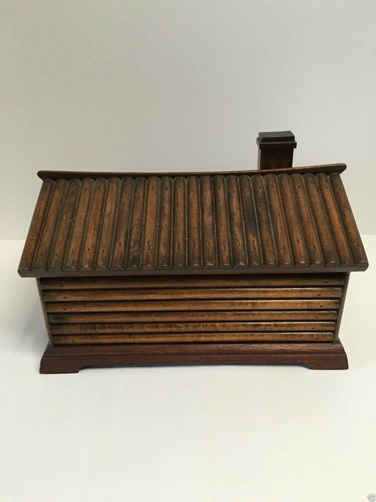 Figural Log Cabin Cigar Box