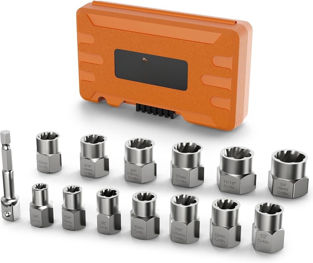 Extractor Set, 3/8" Drive Impact Bolt & Lug Nut Remover Socket Tool Kit