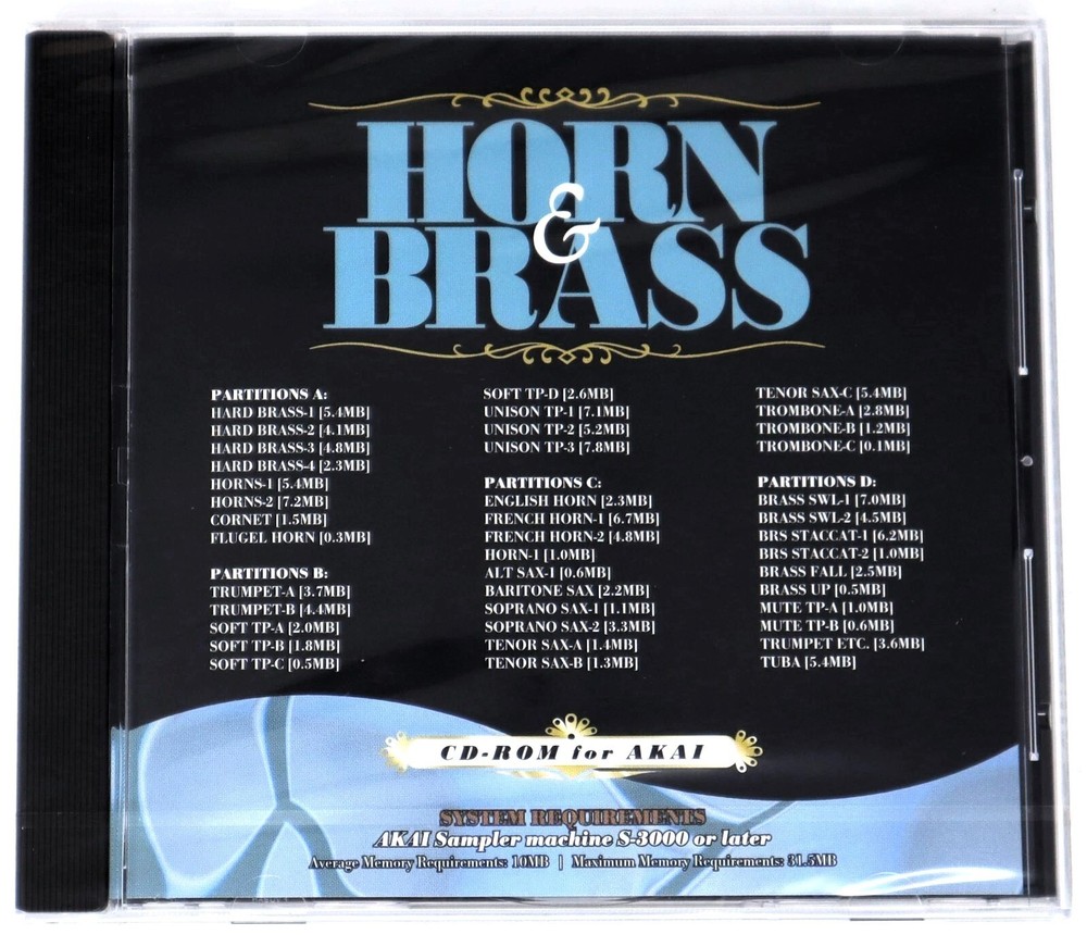 Discovery Firm Horn & Brass Akai Format Sample Library/Sound Library/Sampling CD