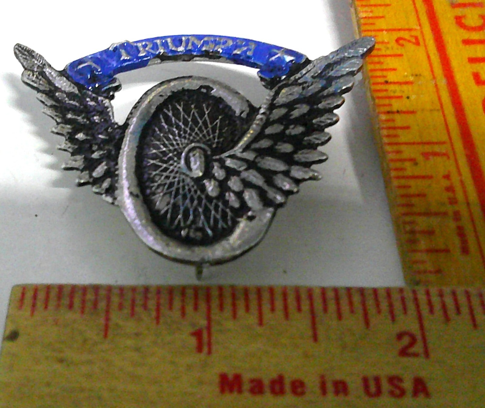 Triumph pin vintage collectible old British motorcycle pinback biker memorabilia