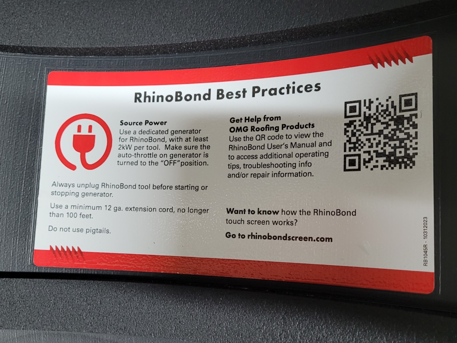 RhinoBond Induction Roofing Welder Case Only