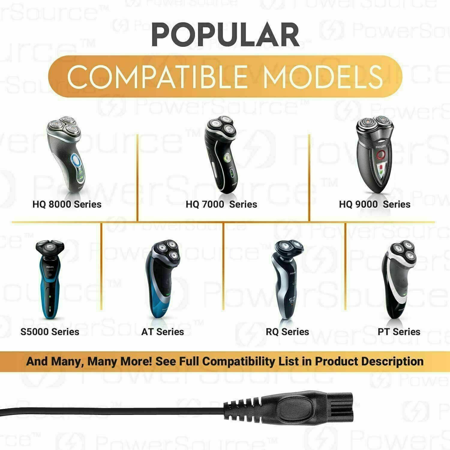 Replace Philips Norelco AC Power Supply Charging Cord Charger Adapter for Shaver