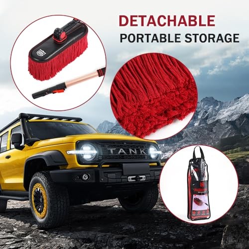 Car Duster Exterior Scratch Free with Extendable Handle,Wax Cuttingredduster2