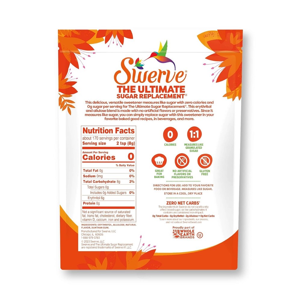 Swerve Granular Sugar Substitute Zero Calorie 48oz