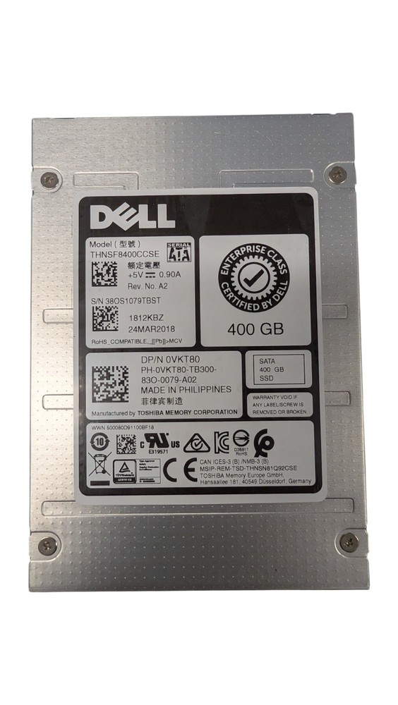 Dell 400GB, Internal, Enterprise Class 2.5" SATA Solid State Drive - 0VKT80