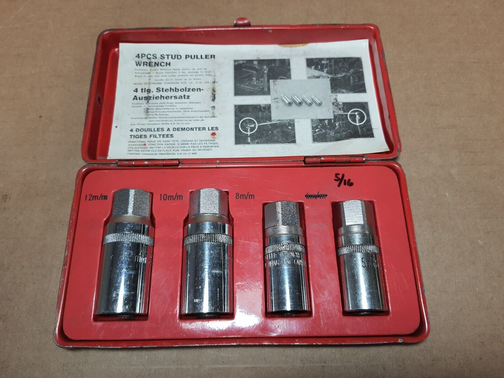 Socket Stud Extractors Set of 3 (5/16, 10mm, & 12mm)