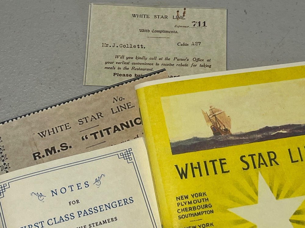 RMS TITANIC, reprint, First Class Passenger on board documents, Nice!