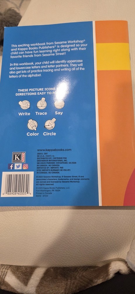 Sesame Street Alphabet Educational Workbook
