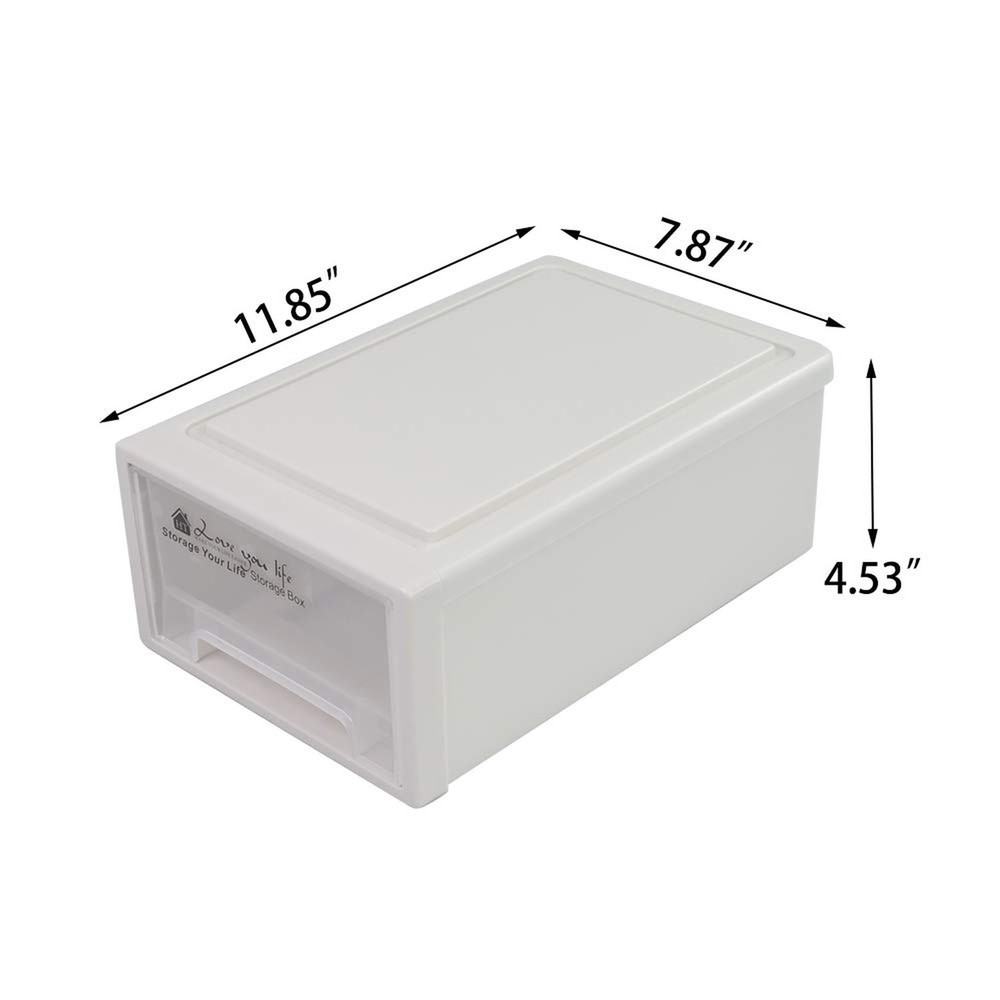 6 Quart Stacking Storage Drawer Unit Front Box, 3 Packs 6 Quart