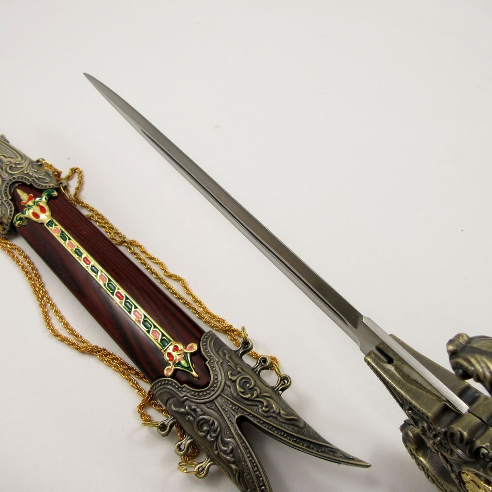 NEW! 17" Medieval Royal Double Edged Dagger w/ Scabbard