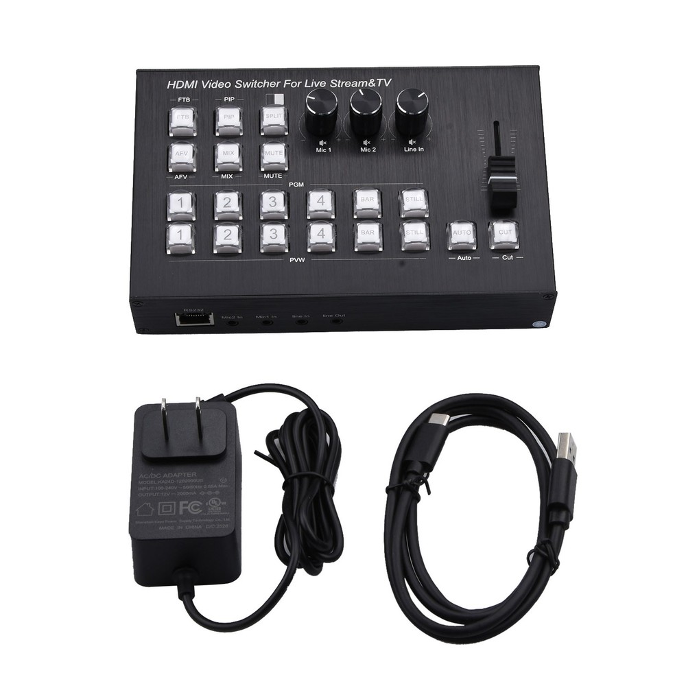 4K Video Switcher HDMI Camera Broadcast Station Controller For laptops/Cameras