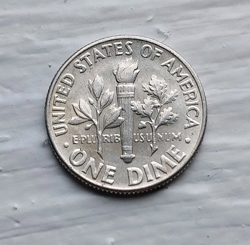 Silver 1964 Dime No Mint Mark- partial bands