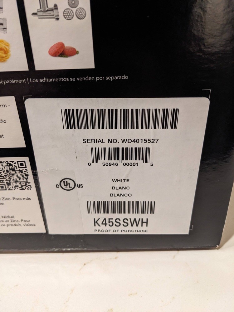 Never Opened NIB - White KitchenAid Mixer