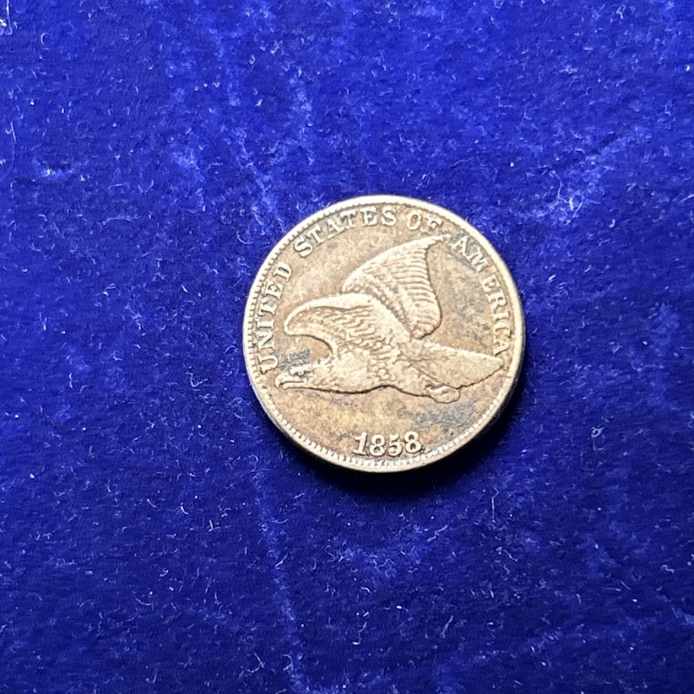 1858 SL Flying Eagle Cent Penny VF+/XF CJ