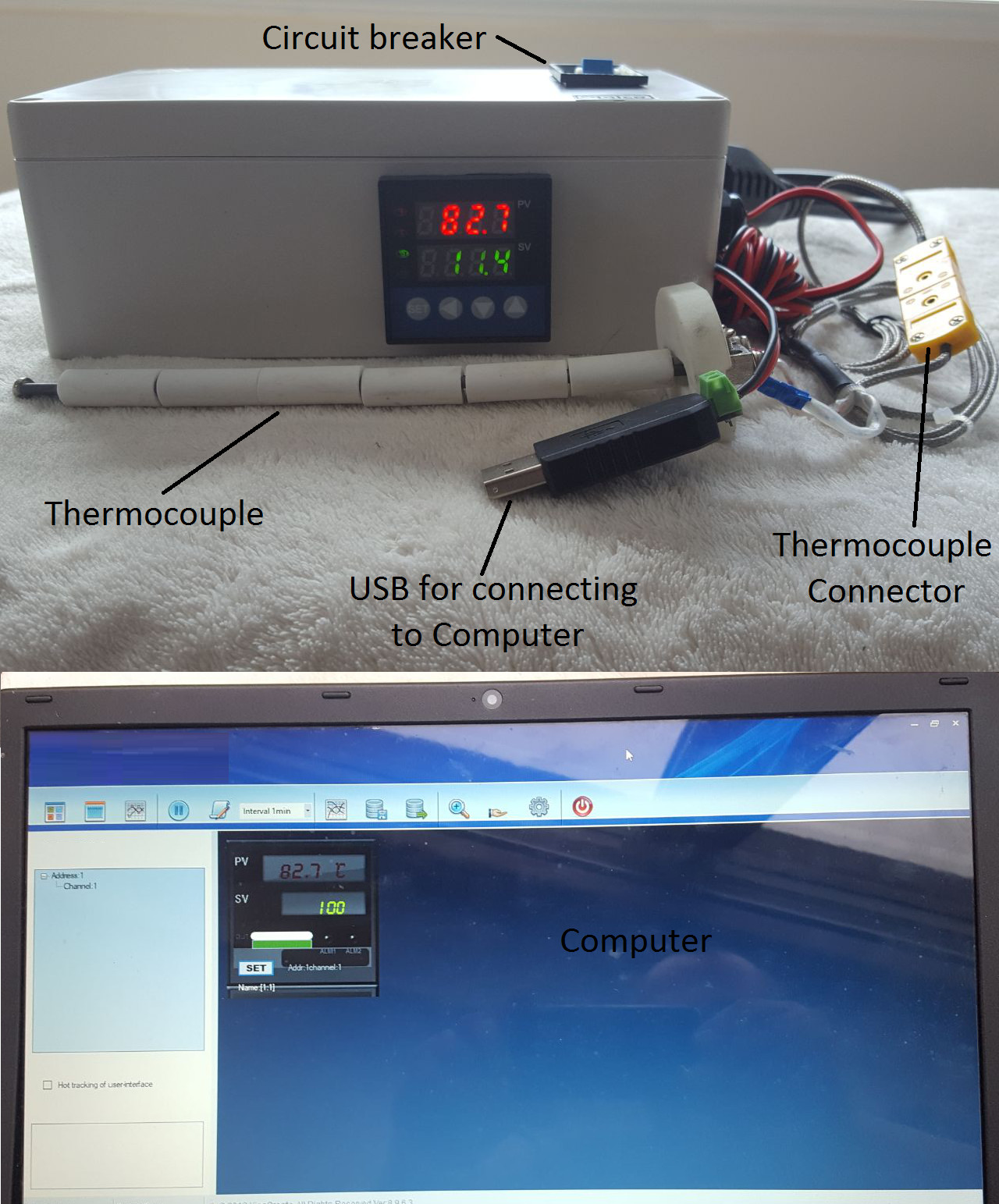 USB PC Plug Play PID 60 Ramp Soak Time Kiln Temperature Controller Recorder 20A