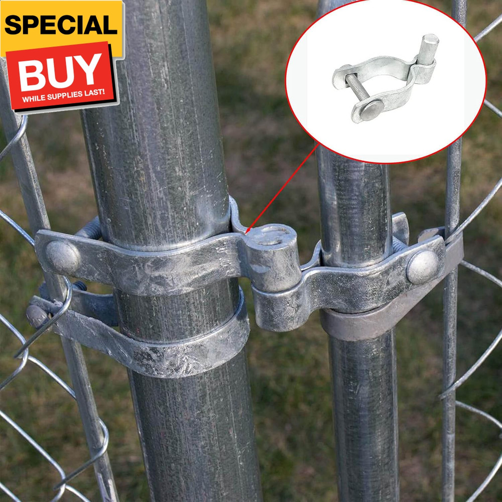 2 Pack Chain Link Fence Gate Post Hinge - Use for Outside Diameter Post/Pipe - G