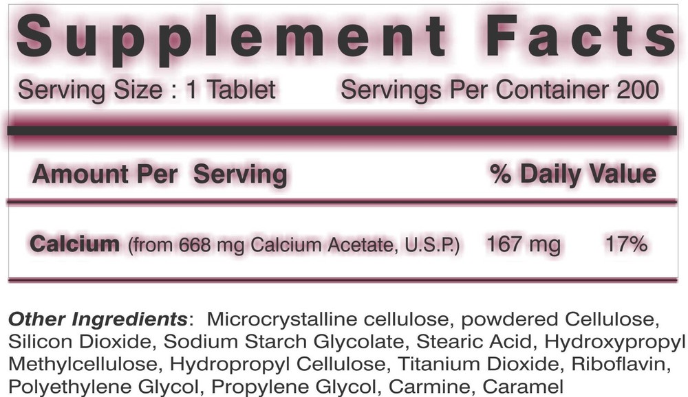 RENALTAB Ca, Calcium Acetate USP