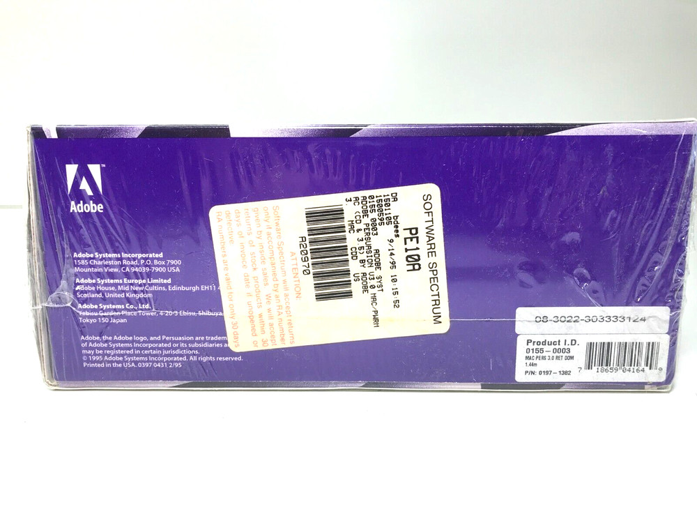 SEALED Adobe Persuasion 3.0 Macintosh 3D Charting Presentation Big Box Software