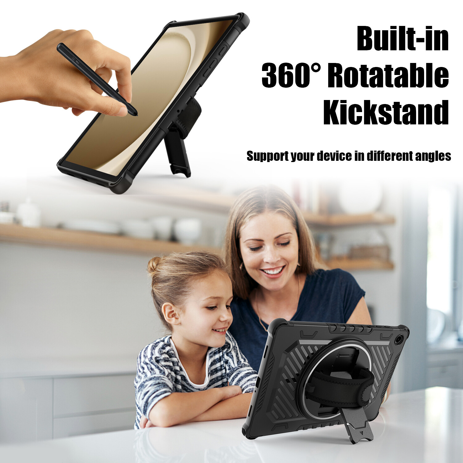 360° Rotatable Tablet Case Cover For Samsung Galaxy Tab A11+ Screen Protector