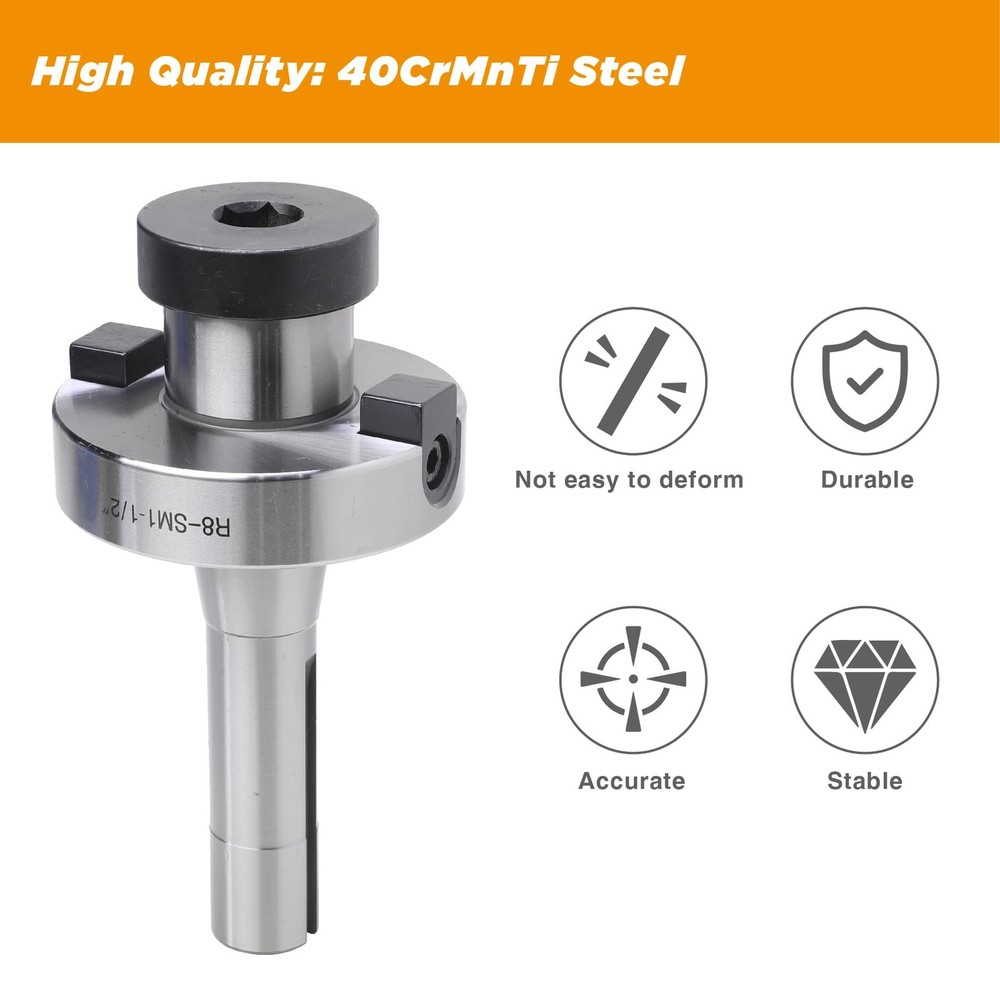 Jerax tools R8 Shank Shell Face Mill Arbor Adapter Holder, Arbor 11/2”, Range...