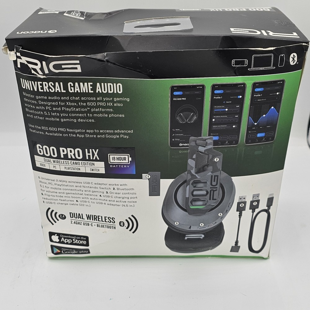 RIG 600 Pro HX Wireless Gaming Headset Xbox PC PS5 Switch Open Box